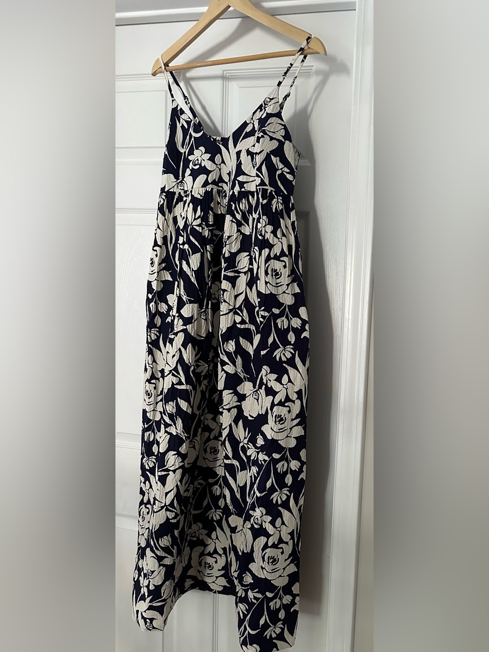 Floral Navy and Cream Maxi Sundress